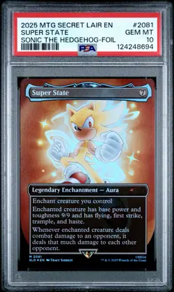 2025 MTG Secret Lair Sonic The Hedgehog Super State Foil PSA 10 Gem Mint - Image 1