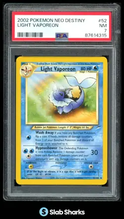 2002 POKEMON NEO DESTINY #52/105 LIGHT VAPOREON PSA 7 - Image 1