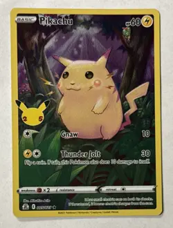 2021 Pokemon TCG Pikachu 005/025 Holo Celebrations 25th Anniversary Ungraded - Image 1