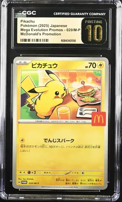 CGC 10 Graded Pokemon Pikachu 020/m-p Mcdonald's Promotion Japanese PRISTINE - Image 1