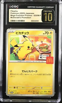 CGC 10 Graded Pokemon Pikachu 020/m-p Mcdonald's Promotion Japanese PRISTINE - Image 1