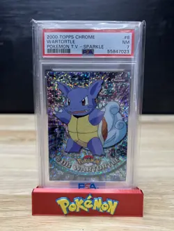 2000 TOPPS CHROME POKEMON T.V. SPARKLE #8 WARTORTLE PSA 7! POP 14 - Image 1