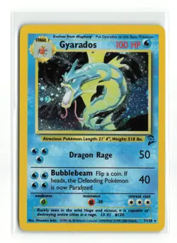 GYARADOS 7/130 HOLO RARE BASE SET 2 POKEMON TCG MP - Image 1