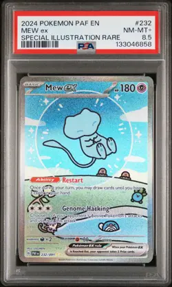 2024 POKEMON PAF EN-PALDEAN FATES SPECIAL ILLUSTRATION RARE #232 MEW EX PSA 8.5 - Image 1