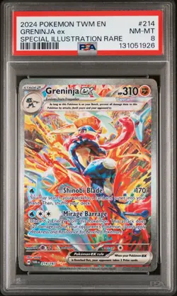 2024 POKEMON TWM EN-TWILIGHT MASQUERADE #214 GRENINJA EX PSA 8 - Image 1