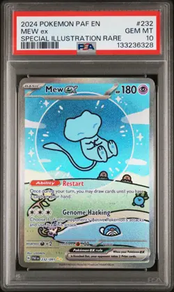 2024 POKEMON PAF EN-PALDEAN FATES SPECIAL ILLUSTRATION RARE #232 MEW EX PSA 10 - Image 1