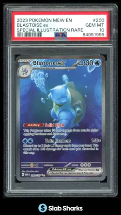 2023 POKEMON 151 - MEW EN #200/165 BLASTOISE EX SPECIAL ILLUSTRATION RARE PSA 10 - Image 1