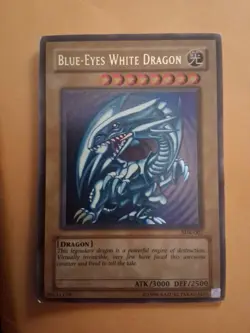 1996 Yu-Gi-Oh Blue-Eyes White Dragon - SDK-001 - Foil Holo Back Corner Has Tear - Image 1