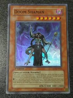 Yu-Gi-Oh! TCG Doom Shaman Tactical Evolution TAEV-EN025 1st Ed Super Rare NM - Image 1