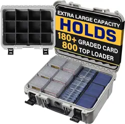XL Trading Card Storage Case with 8 Adjustable Divider - PSA/CGC/BGS/TAG (White) - Image 1
