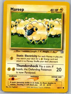 Mareep 65/111 Non Holo Neo Genesis - Pokemon Card - NM - Image 1