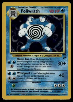 Poliwrath 15/130 Base Set 2 Unlimited WOTC Vintage Pokemon Card - Image 1