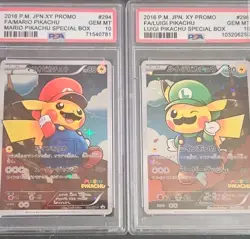 Custom made PSA 10 Mario & Luigi Pikachu 294/ & 296/XY-P Japanese Pokemon Card - Image 1
