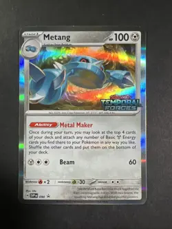 Metang 090 Temporal Forces Promo Holo Pokemon Card NM Condition Stamped - Image 1