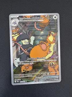 Pokemon TCG Destined Rivals Team Rockets Raticate Illustration Rare Card 202/182 - Image 1