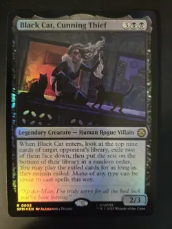 Black Cat, Cunning Thief NM FOIL Marvel's Spider-Man MTG FREE SHIPPING - Image 1