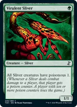 x4 Virulent Sliver C MTG Time Spiral Remastered M/NM, English - Image 1