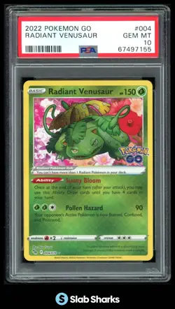 2022 POKEMON GO #004/078 RADIANT VENUSAUR PSA 10 - Image 1