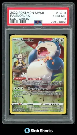 2022 POKEMON SWORD & SHIELD LOST ORIGIN SNORLAX TRAINER GALLERY PSA 10 - Image 1