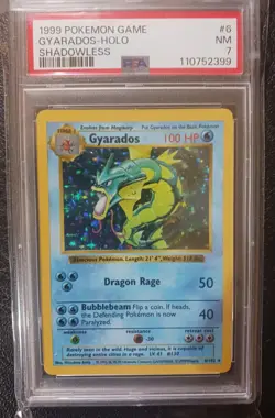 1999 Pokemon Gyarados-Holo Shadowless 6/102 PSA 7 NM Vintage Base Set - Image 1