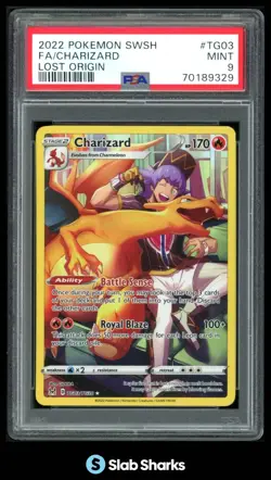 2022 POKEMON SWORD & SHIELD LOST ORIGIN CHARIZARD TRAINER GALLERY PSA 9 - Image 1