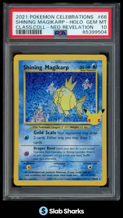 2021 POKEMON CELEBRATIONS #66/64 SHINING MAGIKARP HOLO CLASSIC COLLECTION PSA 10 - Image 1