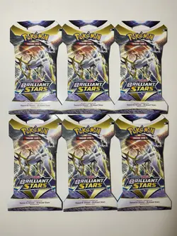 *LOT OF 6* Pokemon TCG Brilliant Stars Sleeved Booster Packs - Image 1