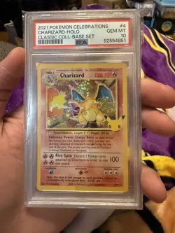 PSA 10 GEM MT Celebrations Classic Collection Charizard 4/102 Holo Rare Pokemon - Image 1