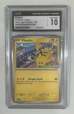 Pokemon (2024) Pikachu 190 Black Star Promo Graded Card CGC 10 Gem Mint - Image 1