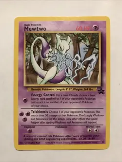 Pokemon Card Mewtwo Black Star Promo 12 Near Mint - Image 1