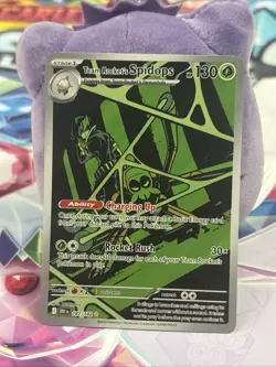Pokemon TCG Destined Rivals Team Rockets Spidops Illustration Rare Card 187/182 - Image 1