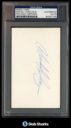 INDEX CARD MICHEL LAROCQUE AUTOGRAPH PSA/DNA CERTIFIED AUTHENTIC - Image 1