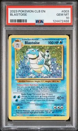 POKEMON PSA 10 2023 Blastoise 003 CLB ENGLISH Trading Card Classic - Image 1