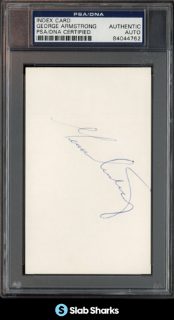 INDEX CARD GEORGE ARMSTRONG AUTOGRAPH PSA/DNA AUTHENTIC - Image 1