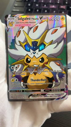 Solgaleo Pikachu Pokemon Card VCOS Holo Cosplay w/ Video - Image 2