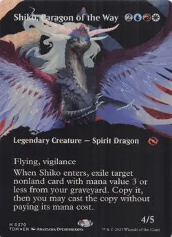 Shiko, Paragon of the Way (Borderless) TDM Mythic Foil #370 NM MTG - Image 1