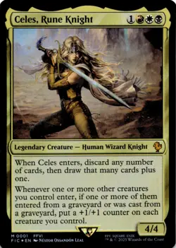 MTG Celes, Rune Knight Foil NM Commander: FINAL FANTASY Magic 1 - Image 1