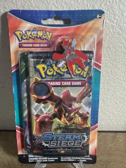 Pokemon TCG Steam Siege Pin Blister Pack Scizor Pin Factory Sealed 2017 Rare - Image 3