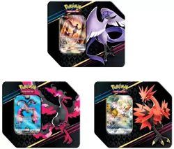 3 Pokemon Crown Zenith Collection Tin Zapdos Moltres Articuno Factory Sealed - Image 2