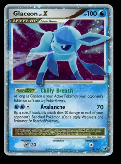 2008 POKEMON D&P MAJESTIC DAWN GLACEON LV. X 98/100 ULTRA RARE HOLO - Image 1