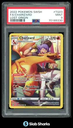 2022 POKEMON SWORD & SHIELD LOST ORIGIN CHARIZARD TRAINER GALLERY PSA 9 - Image 1
