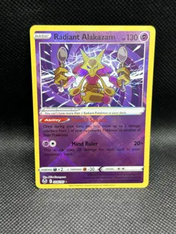 Radiant Alakazam 059/195 RADIANT RARE HOLO Silver Tempest SWSH12 Pokemon English - Image 1
