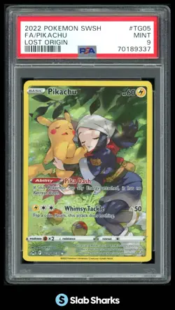 2022 POKEMON SWORD & SHIELD LOST ORIGIN #TG05/TG30 PIKACHU TRAINER GALLERY PSA 9 - Image 1
