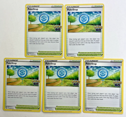 Pokemon Tcg Lot of 5 Stadium Trainer Poke'Stop Common - Image 1