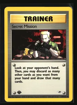 Pokemon SECRET MISSION 118/132 1st Edition (2000 Gym Heroes) LP/NM - Image 1