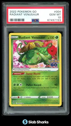 2022 POKEMON GO #004/078 RADIANT VENUSAUR PSA 10 - Image 1