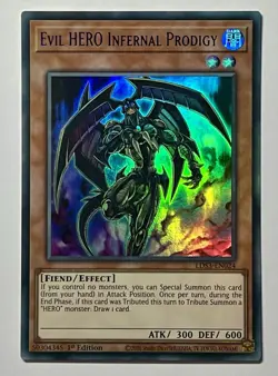 Evil HERO Infernal Prodigy LDS3-EN024 (NM) 1st Edition BLUE Ultra Rare YuGiOh! - Image 1