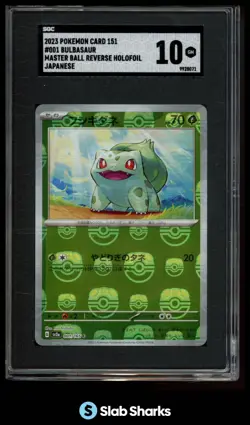 2023 POKEMON SV CARD 151 (JAPANESE) BULBASAUR REVERSE HOLO MASTER BALL SGC 10 - Image 1