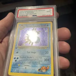 PSA 9 Misty's Seadra 1st Edition Gym Heroes 9/132 Pokemon Card MINT Holo - Image 2