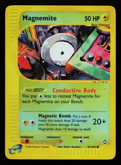 Magnemite 91/147 Reverse Holo Aquapolis Pokemon Card - Image 1